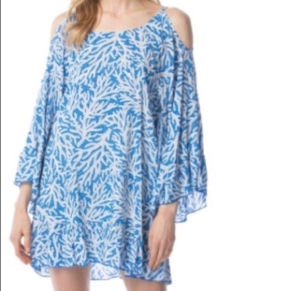 NWT MICHAEL Michael Kors Swim Cove Up Tunic Dress ~ in Grecian Blue - Picture 1 of 14